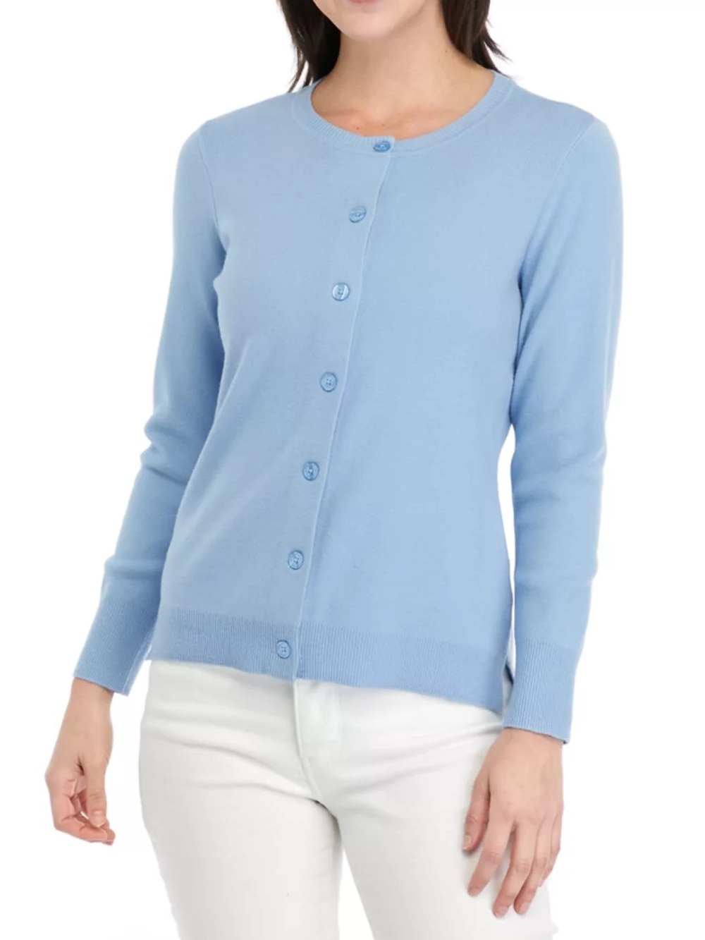 crown & ivy Light Blue Crewneck Cardigan size XL